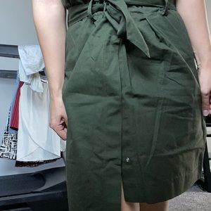 Olive green ribbon high low skirt NEVER BEEN WORN